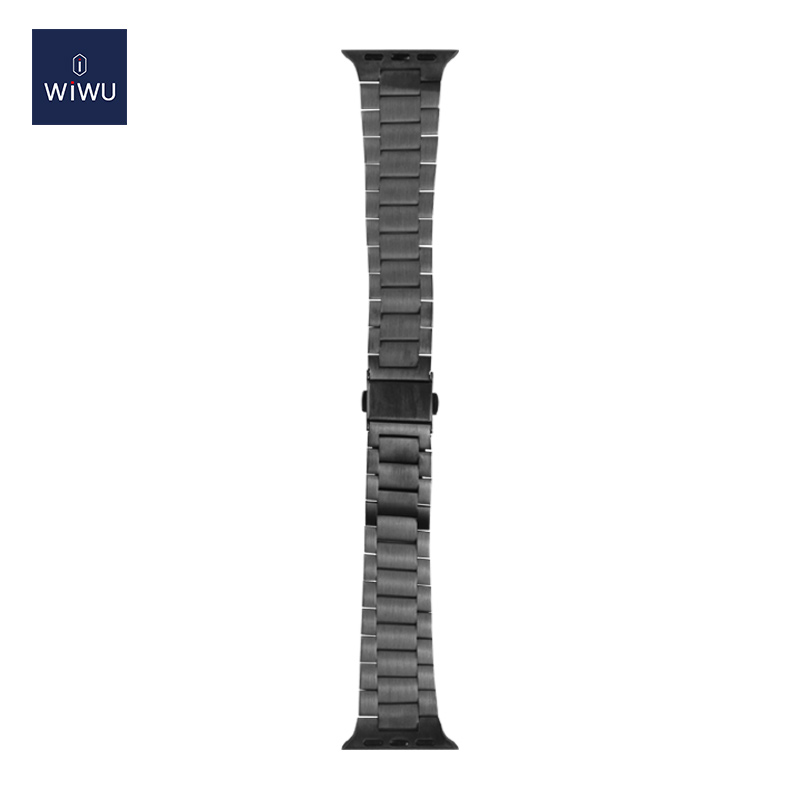 WiWU Durable ultra thin steel watch band three beads 38-44mm Replacement Wristband Quick Release Adjustable Watch Strap