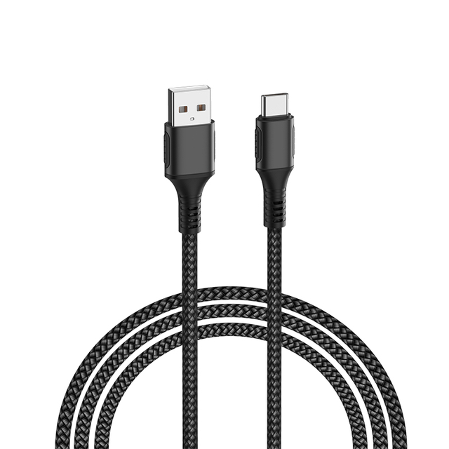 WiWU F12 PVC 1.2m High Speed Cables Data Transfer Black 5A Fast Charging USB Cable For Android Mobile Phone