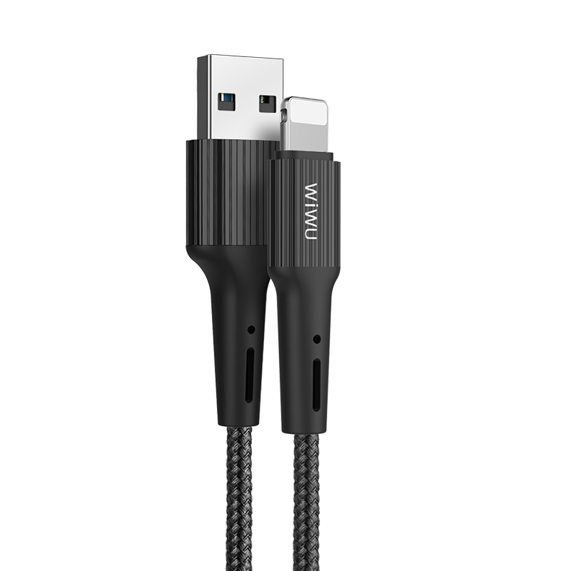 WiWU G30 lightning to USB Charging Cable Gear Nylon Braided Light ning Charging Cable Compatibility with iPhone