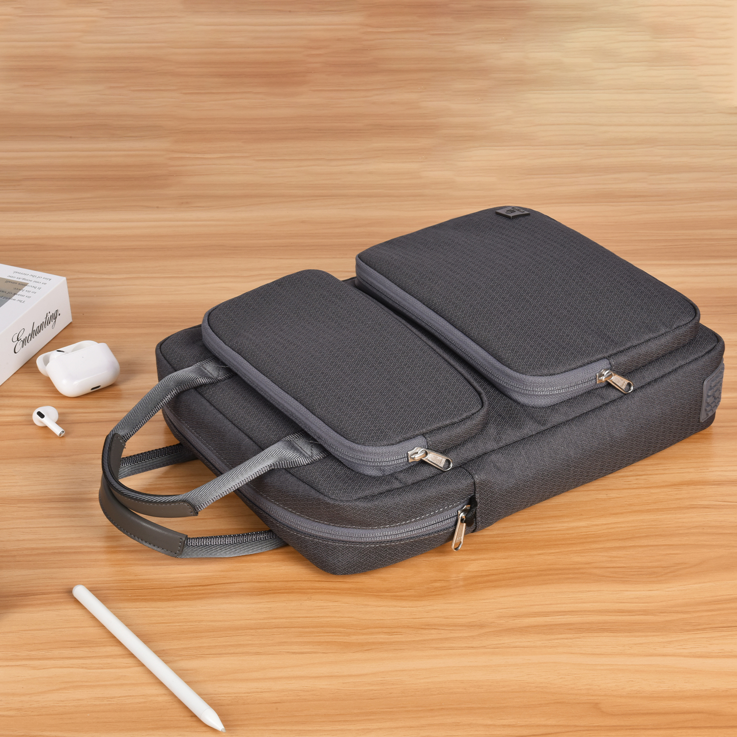 WiWU Factory Custom 14.2 inch Laptop Sling Bag for Men Women Water-resistant Multi-Pocket Electronic Accessories Organizer Bag