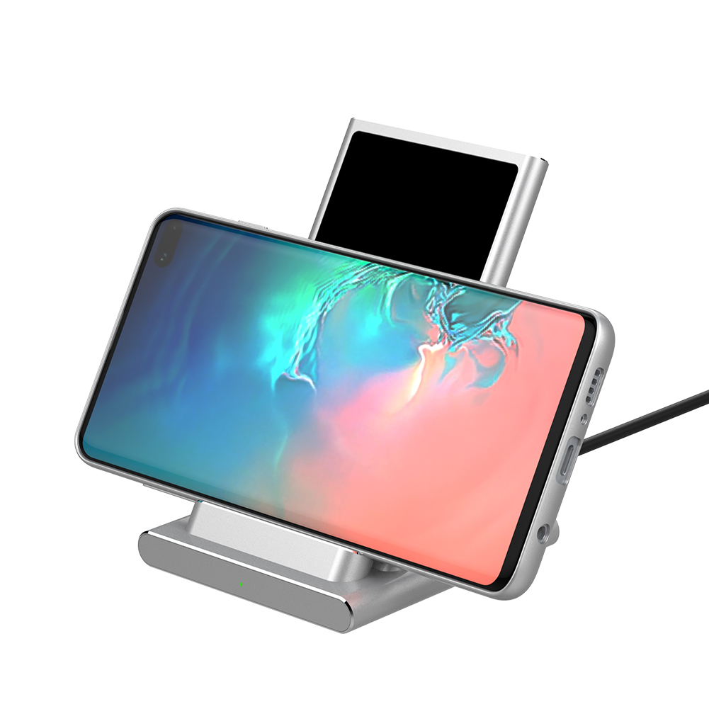 WiWU X6 2 in 1 Wireless iPhone Fast Charger Stand Dual Coil High-speed Aluminum Alloy Desktop