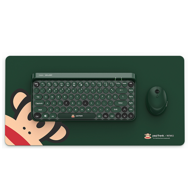 WiWU×Paul Frank 3 in 1 Wireless Keyboard Mouse Desk Pad Combo Portable Design Bluetooth Connectivity Multi Device with Easy-Switch for Mac