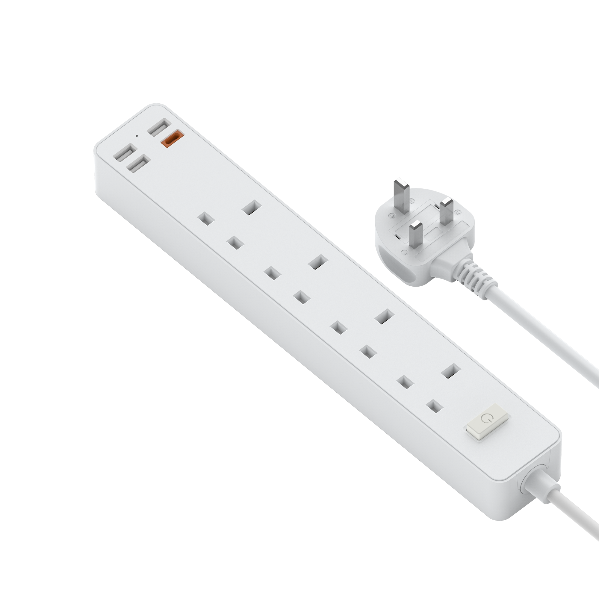 WiWU PD 20W Smart Power Strip With 3 USB & 1 USB C & 4 AC Ports UK EU Plug Power Strips for iPhone iPad Charging Home Use